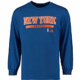 New York Knicks Cut and Paste Long Sleeve WEM T-Shirt - Blue,baseball caps,new era cap wholesale,wholesale hats